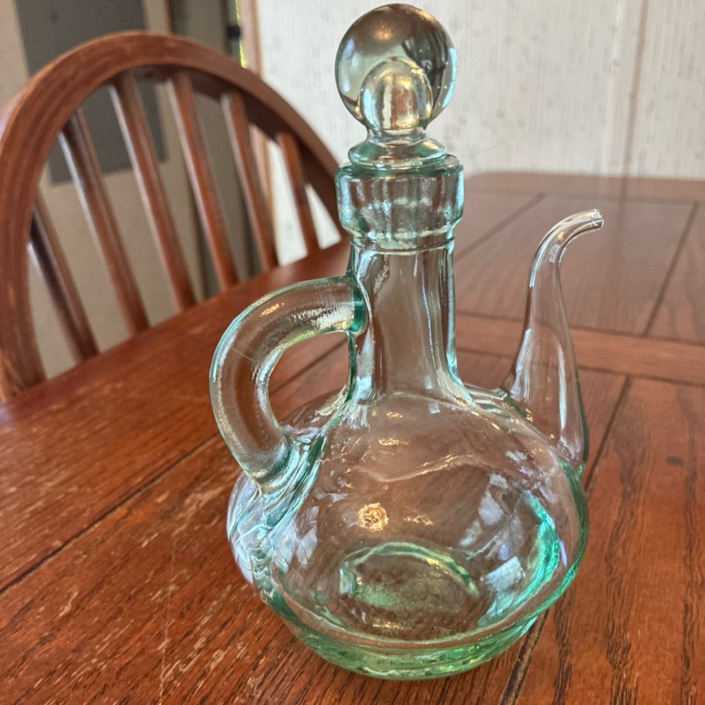 Antique (Art Deco) 6"/15cm Tall English Clear Handblown Glass Apothecary Bottle